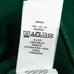 Pre Owned Polo Ralph Lauren Green Cotton Printed Zip-Up Sweater L