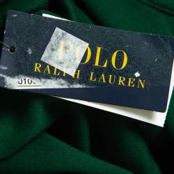 Pre Owned Polo Ralph Lauren Green Cotton Printed Zip-Up Sweater L