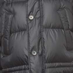 Pre Owned Polo Ralph Lauren Black Quilted Zip Front Down Coat M
