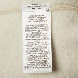 Pre Owned Polo Ralph Lauren Beige Logo Embroidered Knit Sweatshirt L