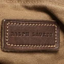 Polo Ralph Lauren Brown/Khaki Canvas Oversized Messenger Bag