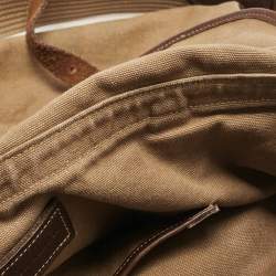 Polo Ralph Lauren Brown/Khaki Canvas Oversized Messenger Bag