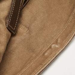 Polo Ralph Lauren Brown/Khaki Canvas Oversized Messenger Bag