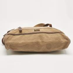 Polo Ralph Lauren Brown/Khaki Canvas Oversized Messenger Bag