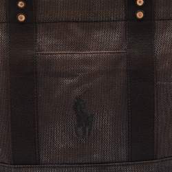 Pre Owned Polo Ralph Lauren Metallic Canvas Big Pony Tote