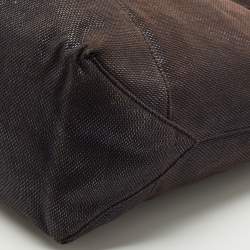 Pre Owned Polo Ralph Lauren Metallic Canvas Big Pony Tote