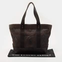 Pre Owned Polo Ralph Lauren Metallic Canvas Big Pony Tote