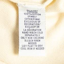 مملوكة مسبقًا Polo Ralph Lauren Cream Cotton Knit Sleeveless Sweater L