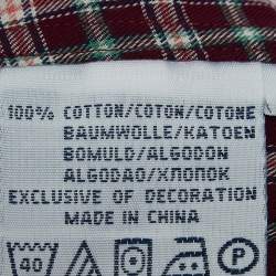 Pre Owned  Polo Ralph Lauren Burgundy Plaid Cotton Buttoned Down Shirt M