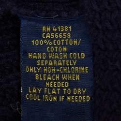 Pre Owned Polo Ralph Lauren Navy Blue Cotton Knit Button Front Cardigan L