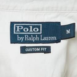 Pre Owned Polo Ralph Lauren White Cotton Custom Fit Button Down Shirt M