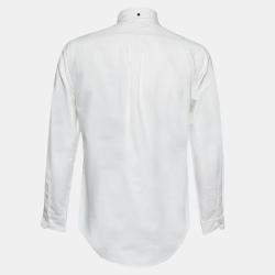 Pre Owned Polo Ralph Lauren White Cotton Custom Fit Button Down Shirt M