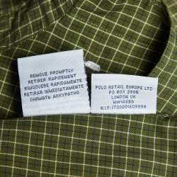 Pre Owned قميص بولو رالف لورين قطني أخضر كارو مقاس صغير - سمول