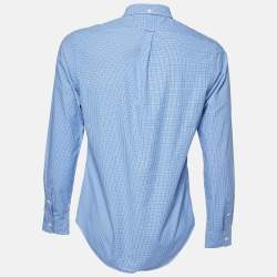 Pre Owned Polo Ralph Lauren Blue Checked Cotton Slim Fit Button Down Shirt M