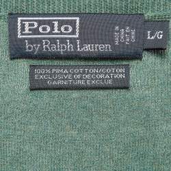 Pre Owned Polo Ralph Lauren Green Cotton Knit Sleeveless T-Shirt L
