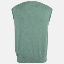 Pre Owned Polo Ralph Lauren Green Cotton Knit Sleeveless T-Shirt L
