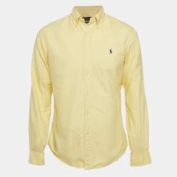 Pre Owned Polo Ralph Lauren Yellow Cotton Button Down Shirt M