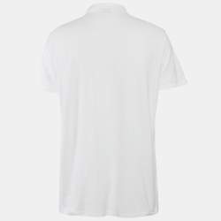 مملوكة مسبقًا Polo Ralph Lauren White Logo Embroidered Cotton Pique Knit Polo T-Shirt XL