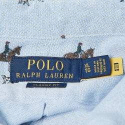 Pre Owned Polo Ralph Lauren Blue Equestrian Oxford Cotton Classic Fit Shirt XL