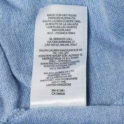 Pre Owned Polo Ralph Lauren Blue Logo Embroidered Cotton Polo T-Shirt XL