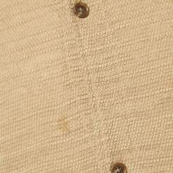 Pre Owned Polo Ralph Lauren Brown Textured Cotton Knit Short Sleeve Shirt XL