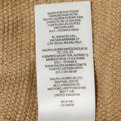 Pre Owned Polo Ralph Lauren Brown Textured Cotton Knit Short Sleeve Shirt XL