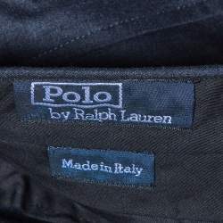 Pre Owned Polo Ralph Lauren Dark Blue Wool Regular Fit Trousers M