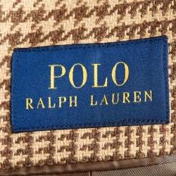 Pre Owned Polo Ralph Lauren Brown Houndstooth Wool Blend Blazer XL