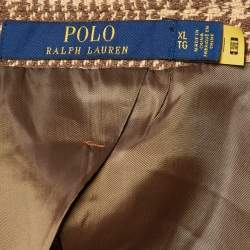 Pre Owned Polo Ralph Lauren Brown Houndstooth Wool Blend Blazer XL