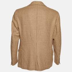 Pre Owned Polo Ralph Lauren Brown Houndstooth Wool Blend Blazer XL