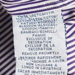 Pre Owned Polo Ralph Lauren Purple Striped Cotton Slim Fit Shirt XL