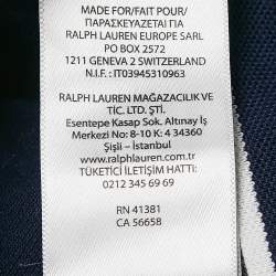 Pre Owned Polo Ralph Lauren Blue Striped Cotton Pique Polo T-Shirt M