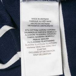 Pre Owned Polo Ralph Lauren Blue Striped Cotton Pique Polo T-Shirt M