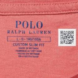 Pre Owned Polo Ralph Lauren Pink Jersey Custom Slim Fit T-Shirt L