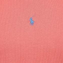 Pre Owned Polo Ralph Lauren Pink Jersey Custom Slim Fit T-Shirt L