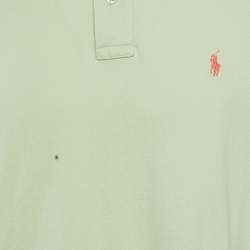 Pre Owned Polo Ralph Lauren Green Pique Cotton Polo T-Shirt XL