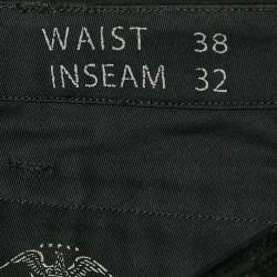 Pre Owned Polo Ralph Lauren Black Cotton Selvedge Chino Straight Fit Pants XXL