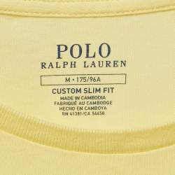 Pre Owned Polo Ralph Lauren Yellow Jersey Custom Slim Fit T-Shirt M