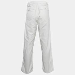 Pre Owned Polo Ralph Lauren White Cotton Straight Leg Trousers M