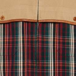 Pre Owned Polo Ralph Lauren Beige/Red Tartan Checks Cotton Zip-Up Jacket L