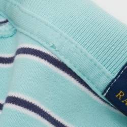 Pre Owned Polo Ralph Lauren Blue Striped Jersey Polo T-Shirt XL
