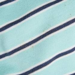 Pre Owned Polo Ralph Lauren Blue Striped Jersey Polo T-Shirt XL