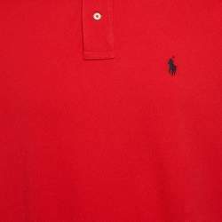 مملوكة مسبقًا Polo Ralph Lauren Red Pique Cotton Polo T-Shirt L