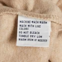 Pre Owned Polo Ralph Lauren Beige Jersey Polo T-Shirt S
