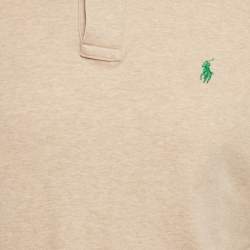 Pre Owned Polo Ralph Lauren Beige Jersey Polo T-Shirt S