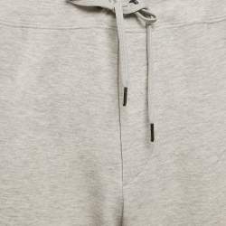 Pre Owned Polo Ralph Lauren Grey Logo Embossed Cotton Knit Joggers XL