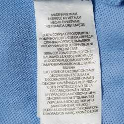 Pre Owned Polo Ralph Lauren Blue Cotton Pique Polo T-Shirt XL