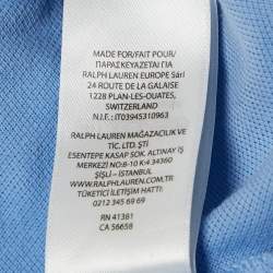 Pre Owned Polo Ralph Lauren Blue Cotton Pique Polo T-Shirt XL