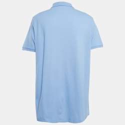Pre Owned Polo Ralph Lauren Blue Cotton Pique Polo T-Shirt XL