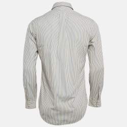 مملوكة مسبقًا Polo Ralph Lauren Yellow/Blue Striped Cotton Custom Fit Shirt S